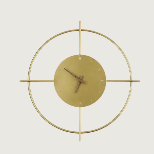 Modern Wall Clock | 11.8 in | Minimalist Gold Circle Design | Silent Contemporary Decor | Brick by Brick