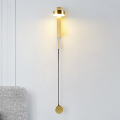 Gold Wall Sconce | 6.1 x 3.94 x 10.6 in | Modern LED Lamp with Dimmer | Adjustable Arm | Brick by Brick