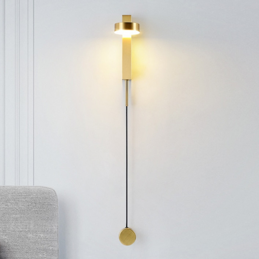 Gold Wall Sconce | 6.1 x 3.94 x 10.6 in | Modern LED Lamp with Dimmer | Adjustable Arm | Brick by Brick