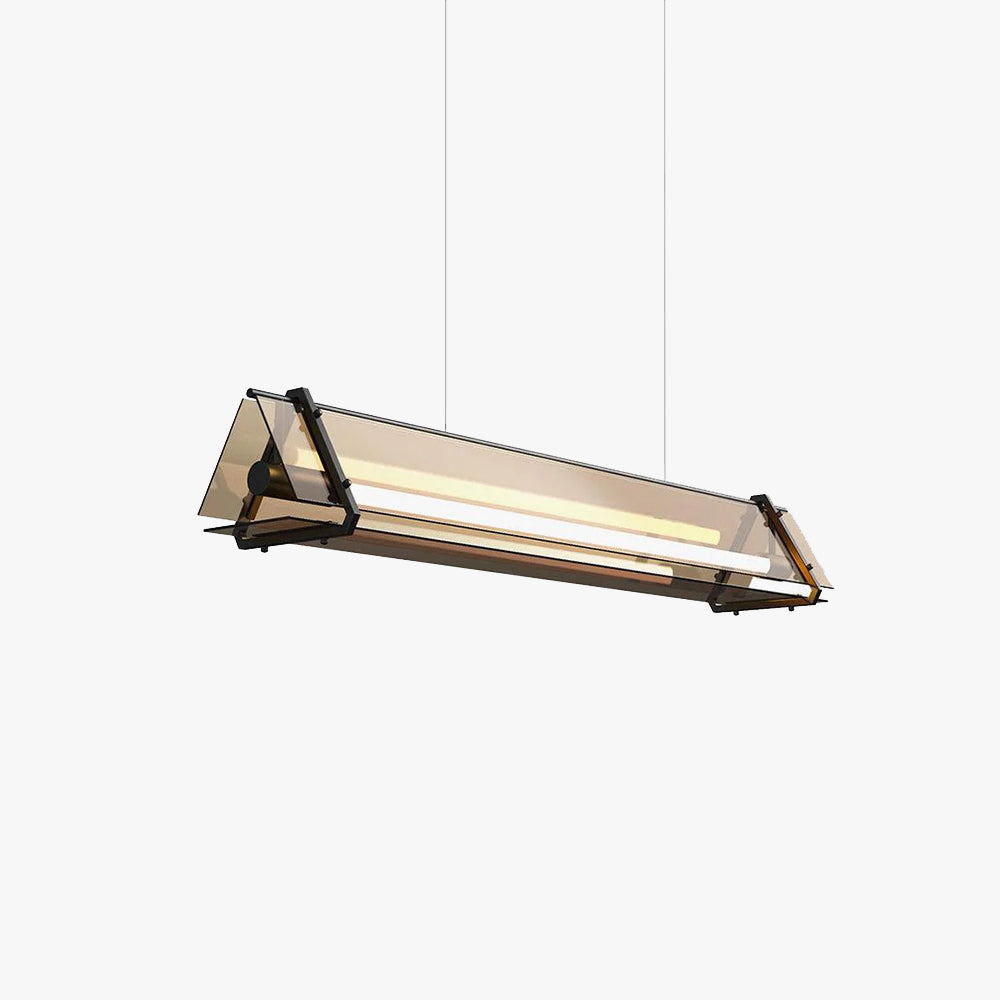 Industrial Triangle Pendant Light | 39.3 x 59 in | Metal & Glass Finish | Adjustable Ceiling Suspension | Brick by Brick