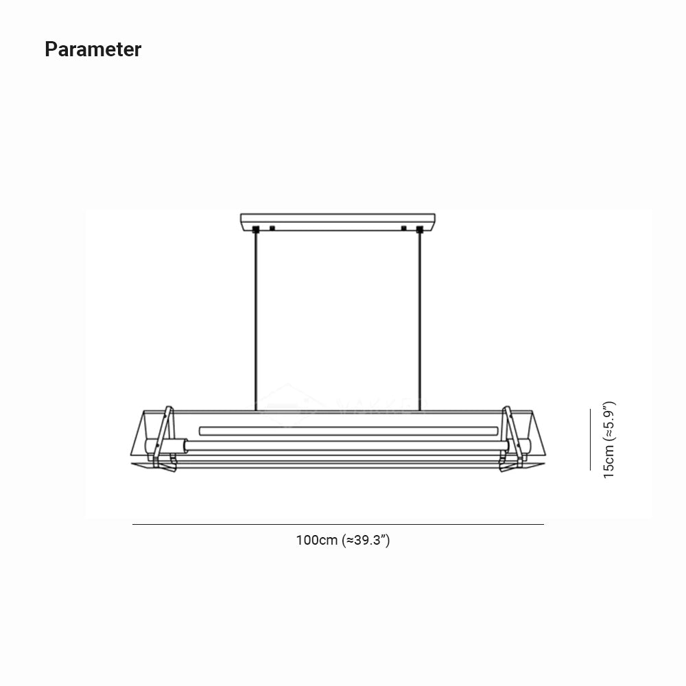 Industrial Triangle Pendant Light | 39.3 x 59 in | Metal & Glass Finish | Adjustable Ceiling Suspension | Brick by Brick