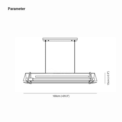 Industrial Triangle Pendant Light | 39.3 x 59 in | Metal & Glass Finish | Adjustable Ceiling Suspension | Brick by Brick