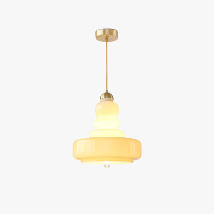 Candy French Glass Pendant Light | 11.8 x 47.2 in | Contemporary Beige Glass Shade | Adjustable Suspension Fixture | Brick by Brick
