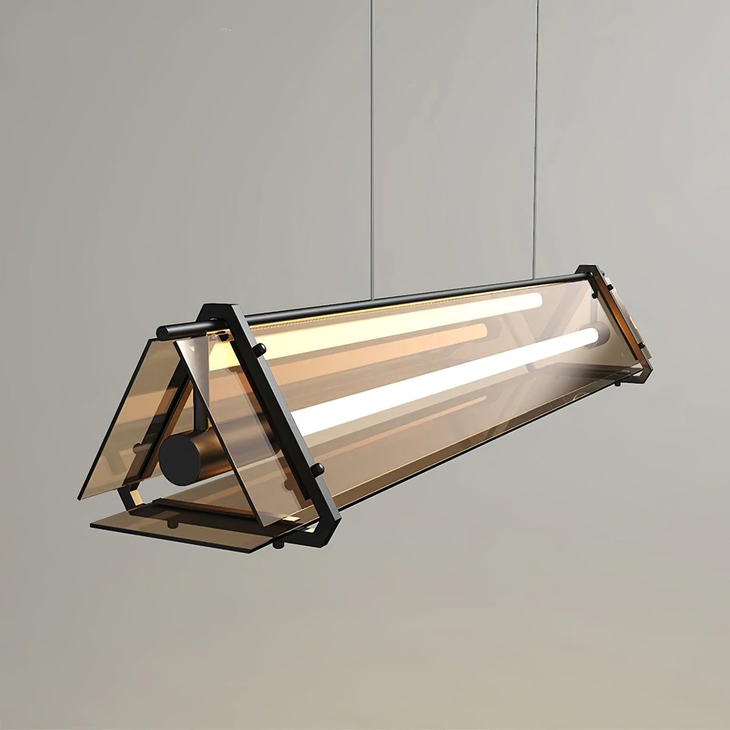 Industrial Triangle Pendant Light | 39.3 x 59 in | Metal & Glass Finish | Adjustable Ceiling Suspension | Brick by Brick