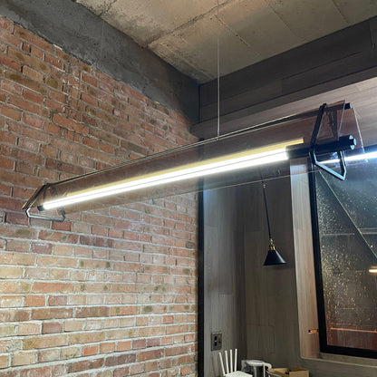 Industrial Triangle Pendant Light | 39.3 x 59 in | Metal & Glass Finish | Adjustable Ceiling Suspension | Brick by Brick