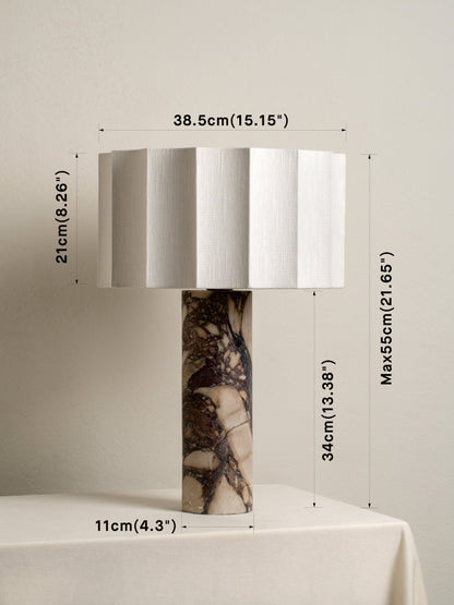 Valli Large Table Lamp | Elegant Bedside Lamps | Italian Calacatta Viola Marble | Unique Inverted Scallop Shade | Brick by Brick London 5