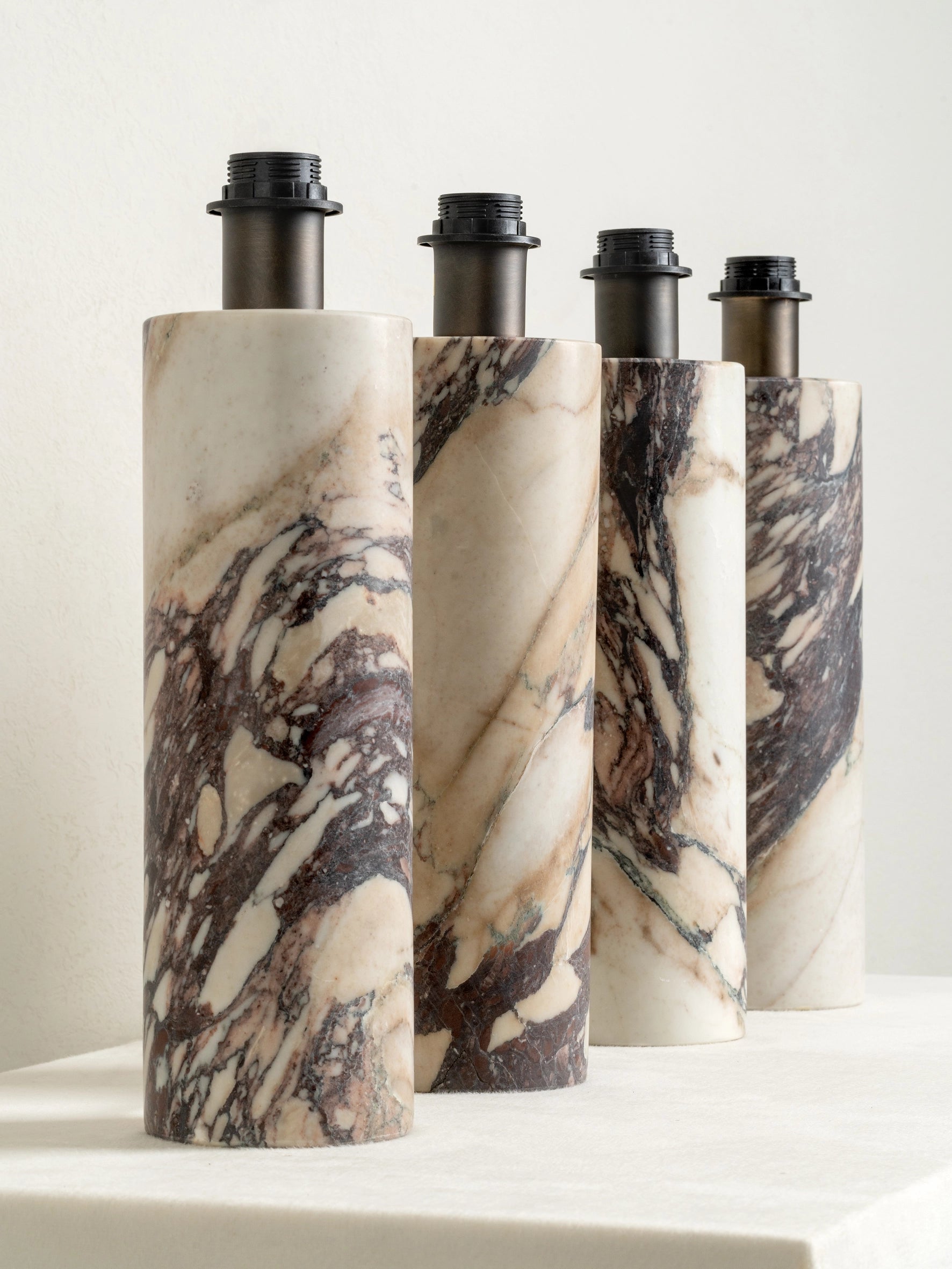 Valli Large Table Lamp | Elegant Bedside Lamps | Italian Calacatta Viola Marble | Unique Inverted Scallop Shade | Brick by Brick London 6
