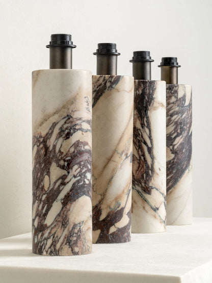 Valli Large Table Lamp | Elegant Bedside Lamps | Italian Calacatta Viola Marble | Unique Inverted Scallop Shade | Brick by Brick London 6