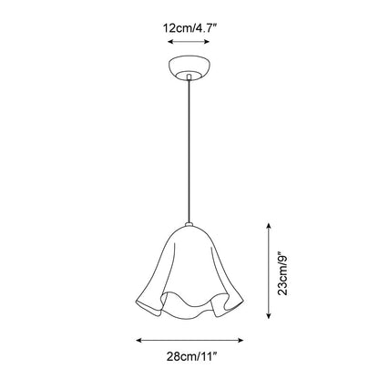 Bell Glass Pendant Light | 11 x 9 in | Metal Ceiling Pendant | Adjustable Wire Length | Brick by Brick