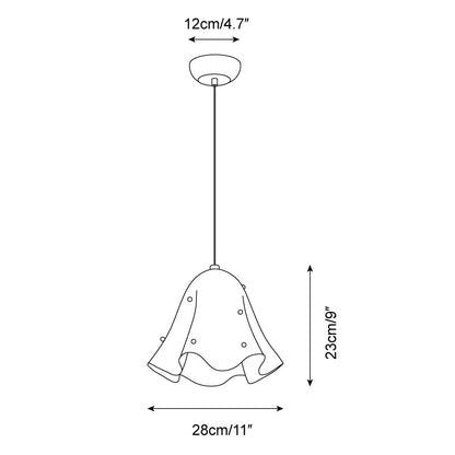 Bell Glass Pendant Light | 11 x 9 in | Metal Ceiling Pendant | Adjustable Wire Length | Brick by Brick