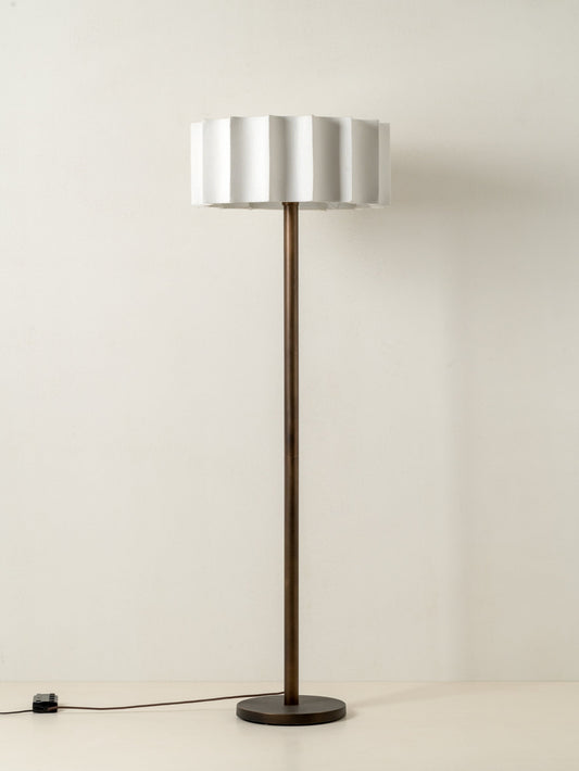 Viotti Floor Lamp | Elegant Lighting | Inverted Scallop Shade | Dark Bronze Base | Brick by Brick London 0