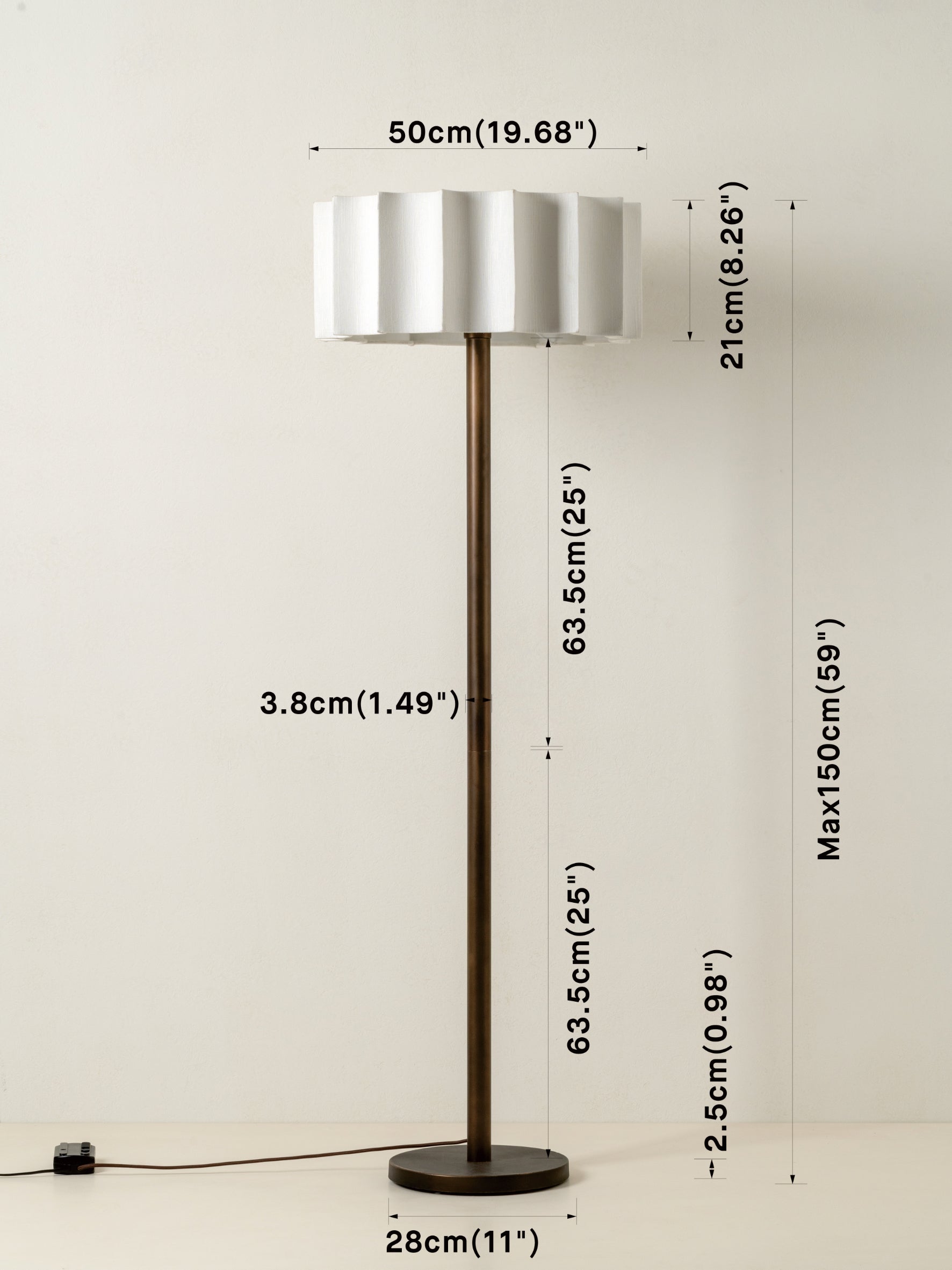 Viotti Floor Lamp | Elegant Lighting | Inverted Scallop Shade | Dark Bronze Base | Brick by Brick London 6