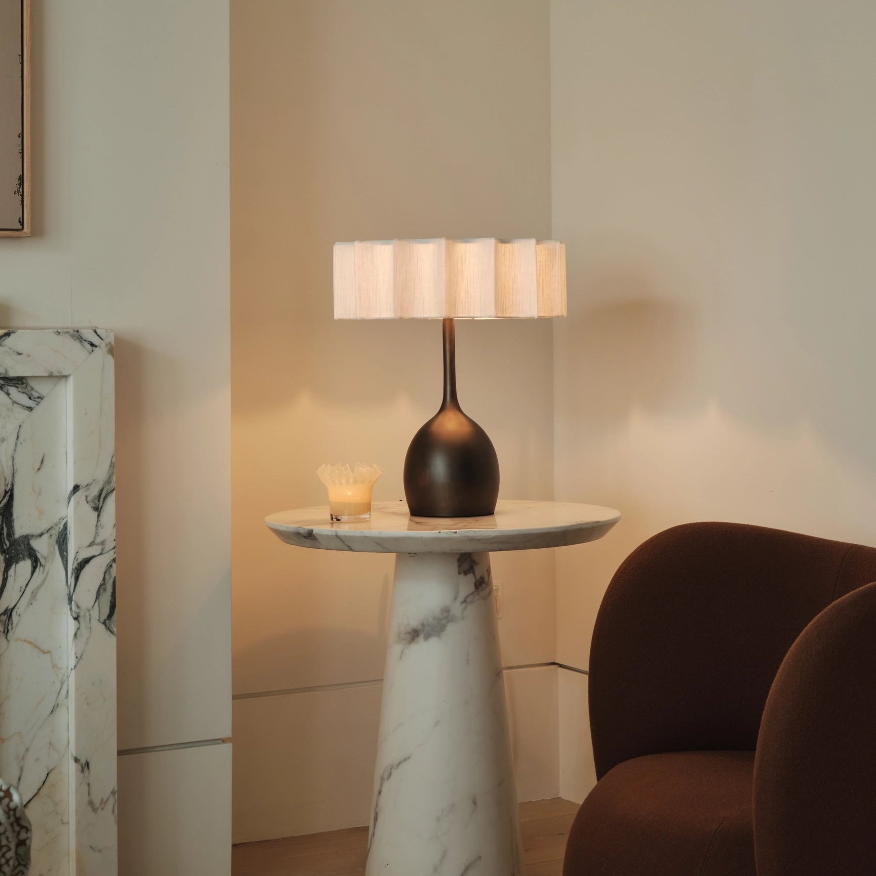 Viotti Table Lamp Bronze | Elegant Lighting | Linen Shade | Home Decor | Brick by Brick London 1