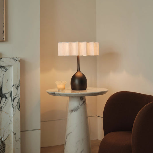 Viotti Table Lamp Bronze | Elegant Lighting | Linen Shade | Home Decor | Brick by Brick London 1