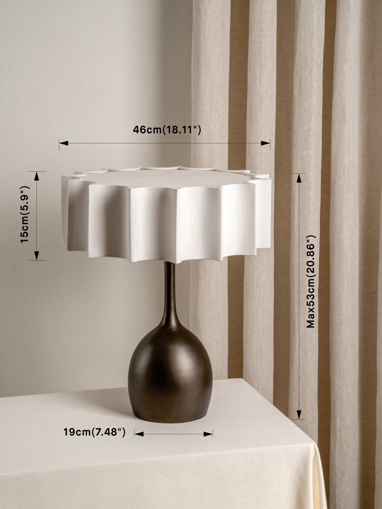 Viotti Table Lamp Bronze | Elegant Lighting | Linen Shade | Home Decor | Brick by Brick London 5
