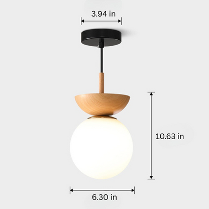 Decorative Glass Pendant Lamp | 6.29 x 10.62 in | Modern Hanging Light | Clear Glass Shade | Adjustable Cord | Brick by Brick