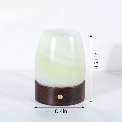 Marble Aromatherapy Lamp | 5 x 4 in | Solid Stone Diffuser | USB-C LED Night Light | Brick by Brick