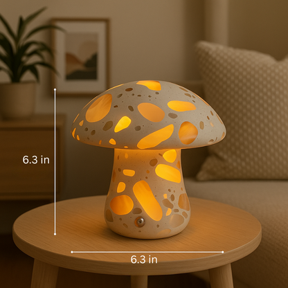 Marble Mushroom Lamp | Solid Marble | Terrazzo Inlays | Warm Ambient Lighting | Brick by Brick