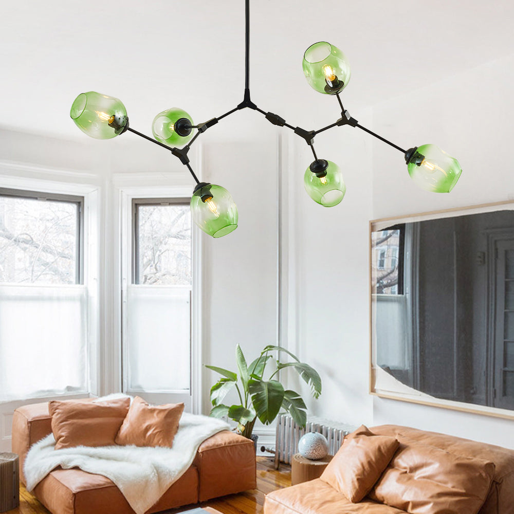 Nordic Modern Glass Pendant Light | H 31.5 - 39.3 in | Clear Bubble Design | Adjustable Brass Ceiling Fixture | Brick by Brick