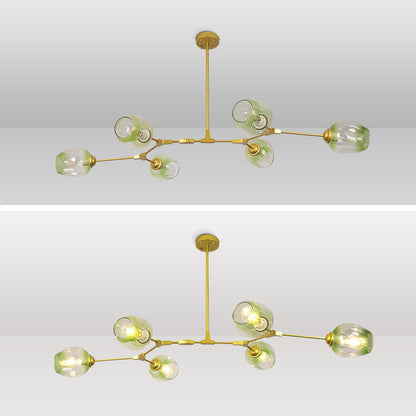 Nordic Modern Glass Pendant Light | H 31.5 - 39.3 in | Clear Bubble Design | Adjustable Brass Ceiling Fixture | Brick by Brick