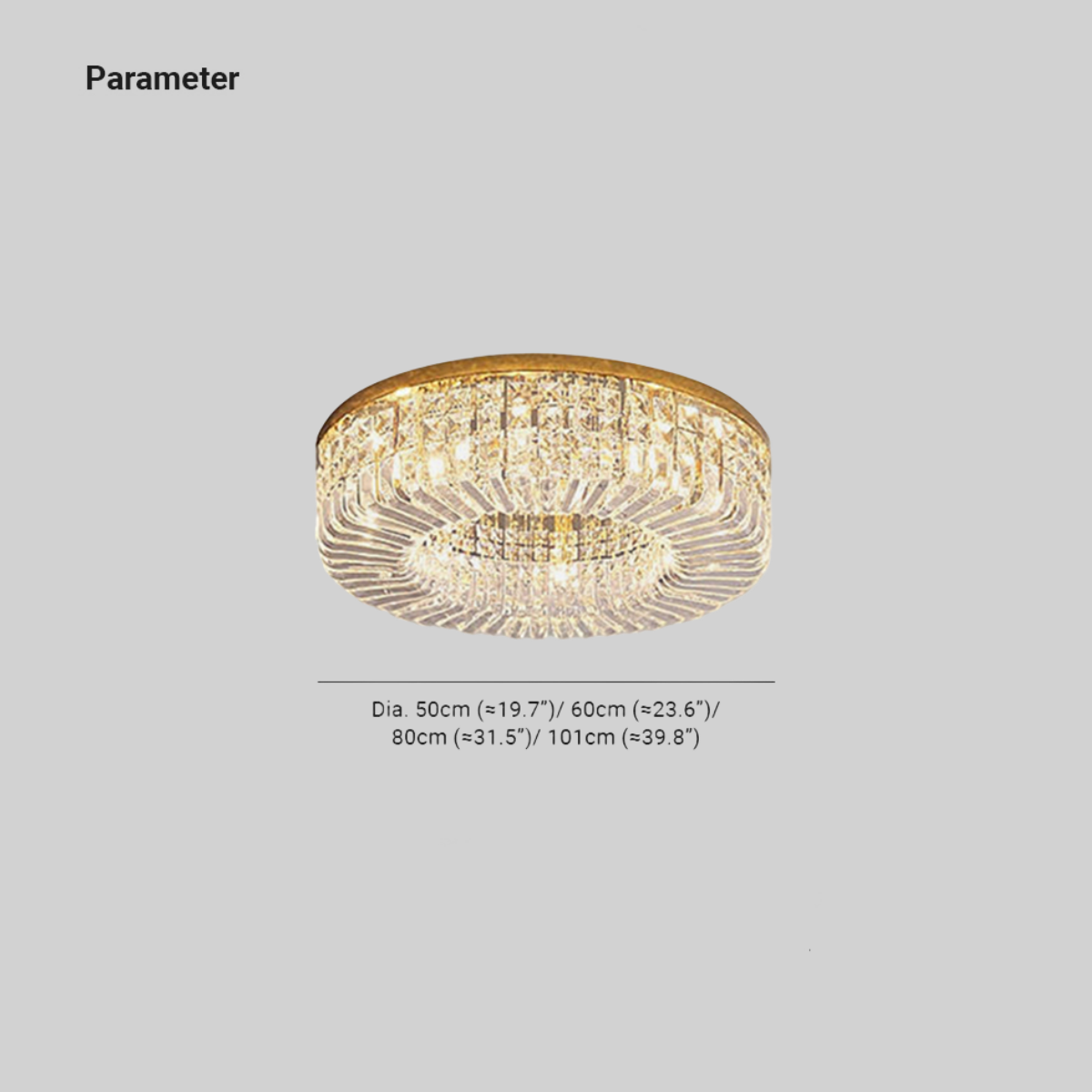 Marilyn Luxury Flush Mount Ceiling Light | Dia 19.7 - 31.5 in | Gold Finish | Crystal & Metal | LED Indoor Lighting | Brick by Brick