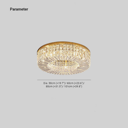 Marilyn Luxury Flush Mount Ceiling Light | Dia 19.7 - 31.5 in | Gold Finish | Crystal & Metal | LED Indoor Lighting | Brick by Brick