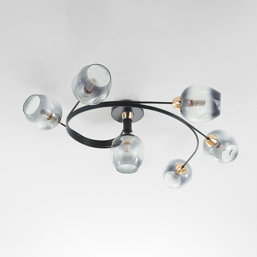 Nordic LED Pendant Chandelier | 29.5 or 36.6 in | Black or Gold Finish | Modern Glass Shade Design | Brick by Brick