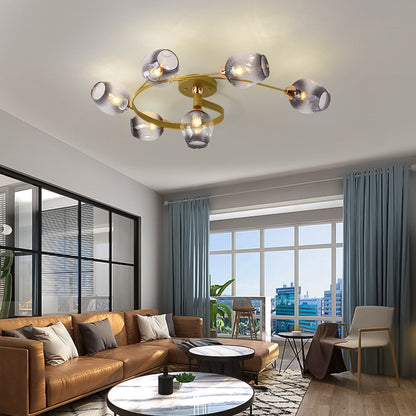 Nordic LED Pendant Chandelier | 29.5 or 36.6 in | Black or Gold Finish | Modern Glass Shade Design | Brick by Brick