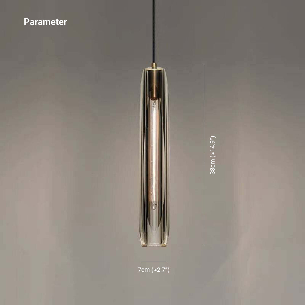 Small Glass Chandelier Pendant | 2.7 x 14.9 in | Brass LED Accent Lighting | Compact & Elegant | Brick by Brick