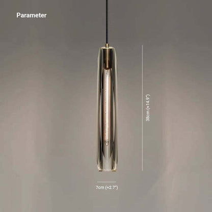 Small Glass Chandelier Pendant | 2.7 x 14.9 in | Brass LED Accent Lighting | Compact & Elegant | Brick by Brick