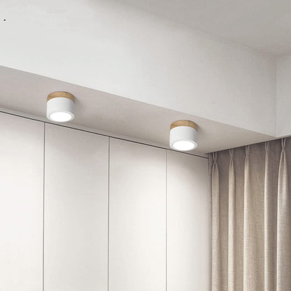 Cylinder Flush Ceiling Light | H2.36–2.75 in | Compact Modern LED Fixture| Sleek Aluminum | Brick by Brick