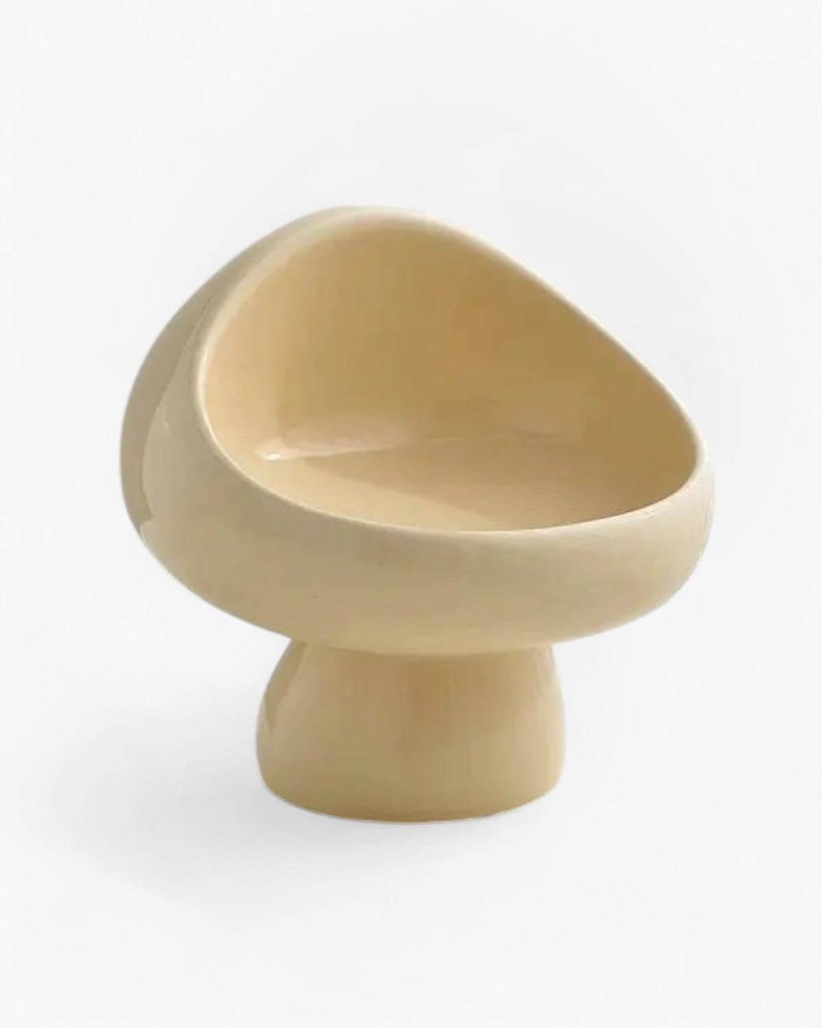 Ceramic Storage Bowl | 5.9 x 6.1 x 6 in | Vanity Organizer | Mushroom Silhouette | Modern Decor | Brick by Brick