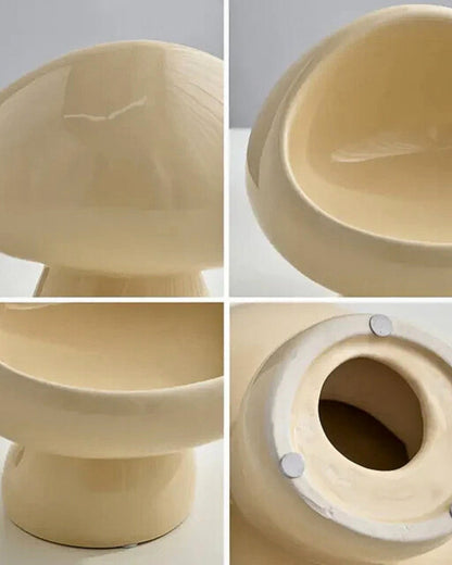 Ceramic Storage Bowl | 5.9 x 6.1 x 6 in | Vanity Organizer | Mushroom Silhouette | Modern Decor | Brick by Brick