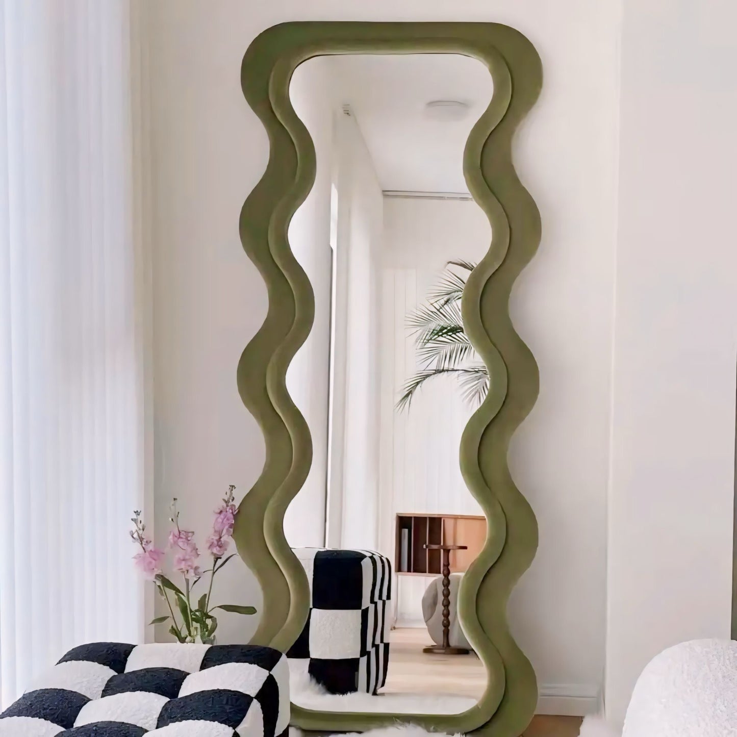 Yuzo Round Mirror | 30 Contemporary Wall Decor | Wavy Frame Design | Brick by Brick London 1