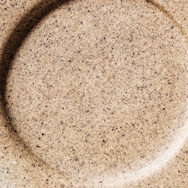 Stoneware Coffee Mug Set | 4"x3" Cup, 5" Saucer | Ceramic Cup | Free-Form Design with Ribbed Edges | Brick by Brick