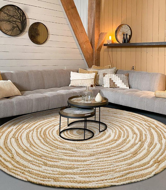 Vibrant Jute Floor Rug | 47-59 in | Large & Medium Sizes | Multiple Colors | Brick by Brick