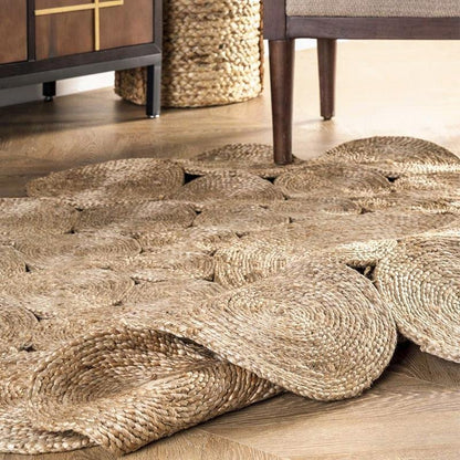 Rustic Hemp Area Rug | 47-60 in | Durable & Natural | Rectangle, Round, Leaf | Brick by Brick