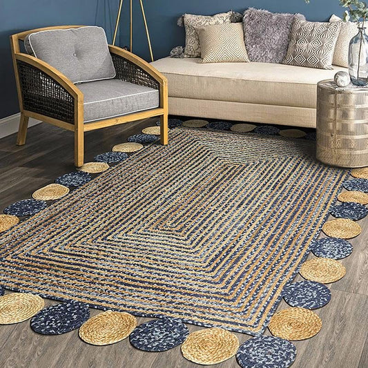 Modern Denim Rug | D47-59 in | Rectangle & Round Options | Durable & Stylish | Brick by Brick