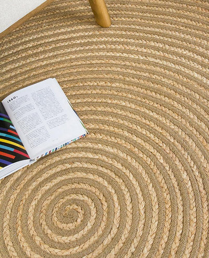 Small Round Hemp Rug | Dia 39 or 47 in | Cozy Burlywood | Durable Area Rug | Brick by Brick