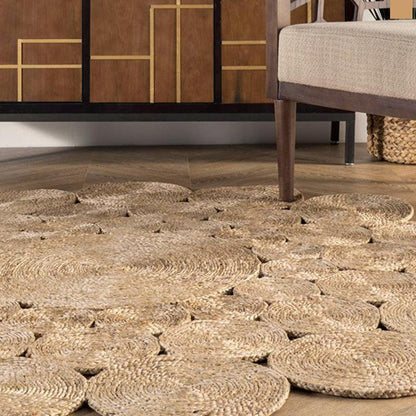 Rustic Hemp Area Rug | 47-60 in | Durable & Natural | Rectangle, Round, Leaf | Brick by Brick