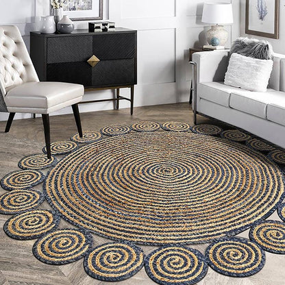 Modern Denim Rug | D47-59 in | Rectangle & Round Options | Durable & Stylish | Brick by Brick