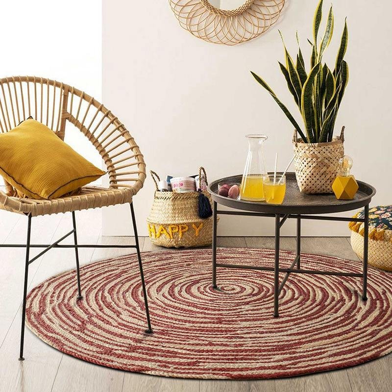 Vibrant Jute Floor Rug | 47-59 in | Large & Medium Sizes | Multiple Colors | Brick by Brick