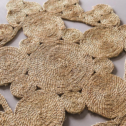 Burlywood Hemp Floor Rug | D35 - 59 in | Thick Woven & Durable | Multiple Shapes | Brick by Brick