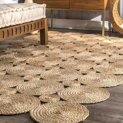 Rustic Hemp Area Rug | 47-60 in | Durable & Natural | Rectangle, Round, Leaf | Brick by Brick