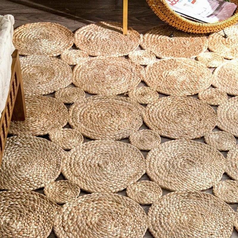 Rustic Hemp Area Rug | 47-60 in | Durable & Natural | Rectangle, Round, Leaf | Brick by Brick