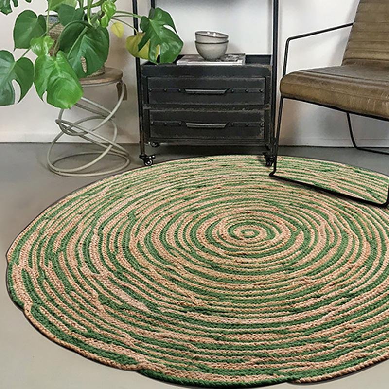 Vibrant Jute Floor Rug | 47-59 in | Large & Medium Sizes | Multiple Colors | Brick by Brick