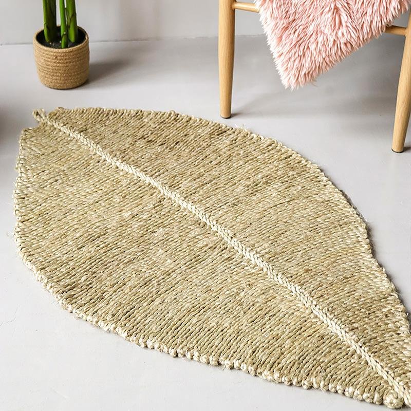 Rustic Hemp Area Rug | 47-60 in | Durable & Natural | Rectangle, Round, Leaf | Brick by Brick