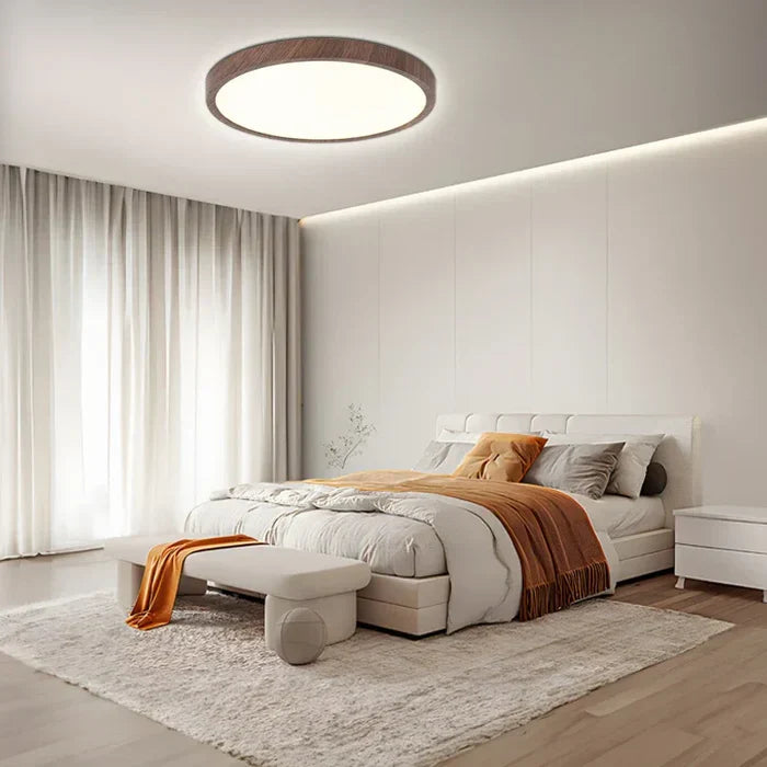 Ultrathin Ceiling Light | 11.8 or 15.7 in | LED Fixture | Walnut Finish | 3 Light Modes | Brick by Brick