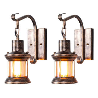 Retro Wall Light | Vintage Glass Shade | 3.9 × 4.7 × 13.4 in | Industrial Design | Brick by Brick