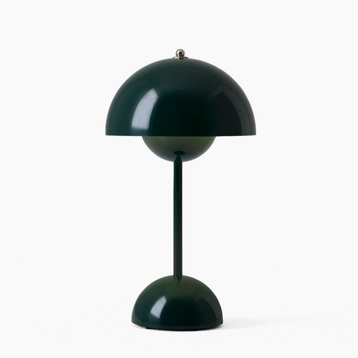 Vintage Cordless Table Lamp | Rechargeable with Pleated Fabric Shade | Touch Dimmable